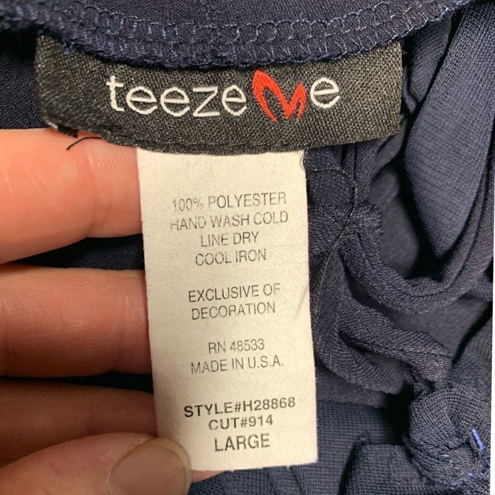 Teeze Me Navy halter dress w/silver sparkl… - Picture 11 of 11